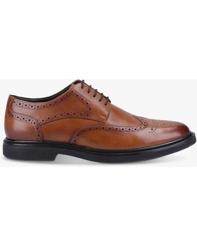 Hush Puppies Kingston Brogue Leather Shoes - Brown