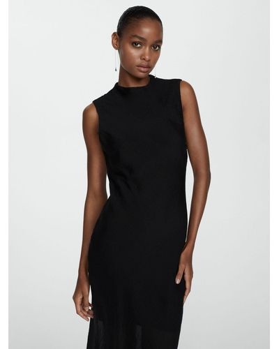 Mango Gracy Textured Dress - Black