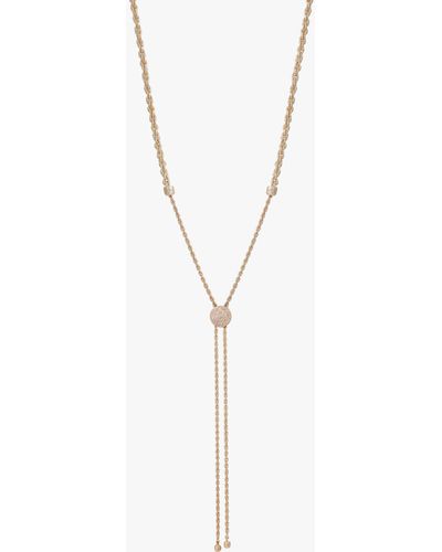 Tutti & Co Twisted Rope Slider Necklace - White