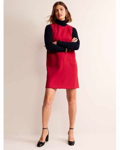 Boden Pocket Detail Pinaform Mini Dress - Red