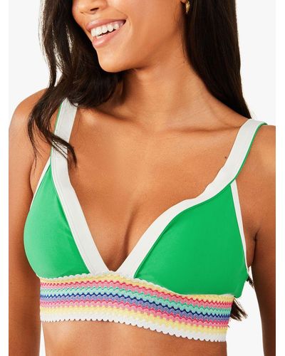 Accessorize Cross Elastic Bikini Top - Green