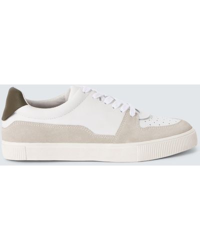 John Lewis Fable Perforated Mixed Material Lace Up Trainers - Natural