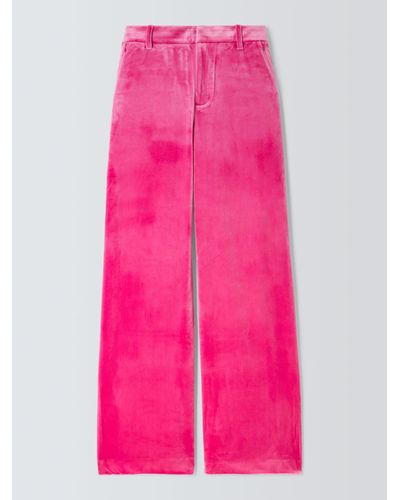 GOOD AMERICAN Velvet Wide Leg Trousers - Pink