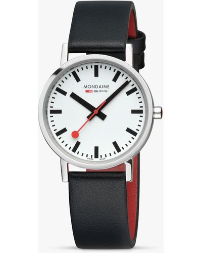 Mondaine A660.30314.11sbbv Sbb Classic Vegan Leather Strap Watch - White