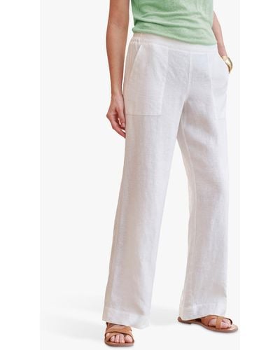 Pure Collection Wide Leg Trousers - White