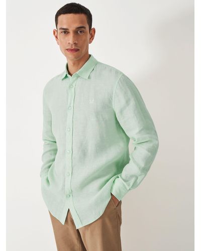 Crew Linen Long Sleeve Shirt - Green