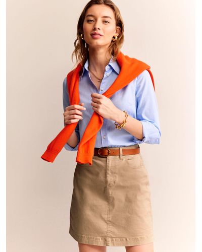 Boden Nell Cotton Blend Chino Mini Skirt - Orange