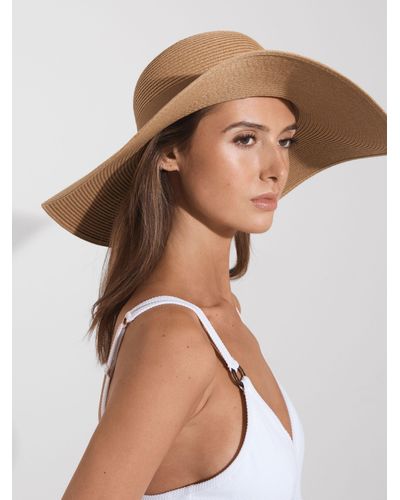 Reiss Emma Wide Brim Sun Hat - Natural