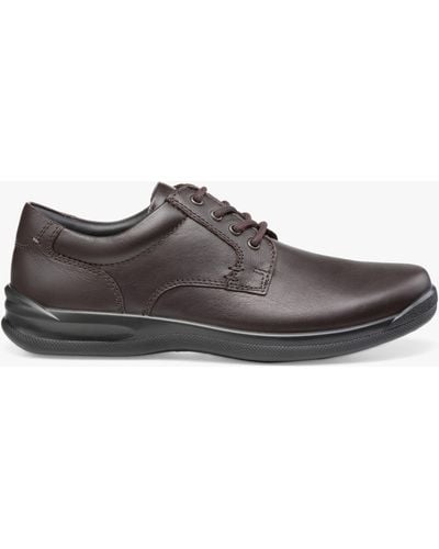 Hotter Burton Ii Classic Leather Lace-up Derby Shoes - Grey