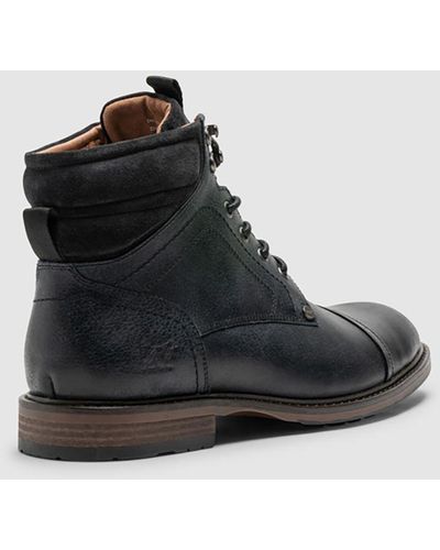 Rodd & Gunn Dunedin Leather Military Boots - Black