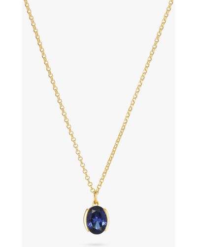 Sif Jakobs Jewellery Facet Cut Blue Zirconia Pendant Necklace - Metallic
