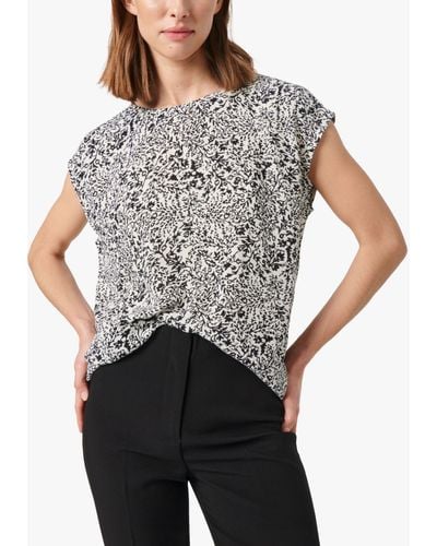 Soaked In Luxury Zaya Boat Neck Relaxed Fit Top - Grey