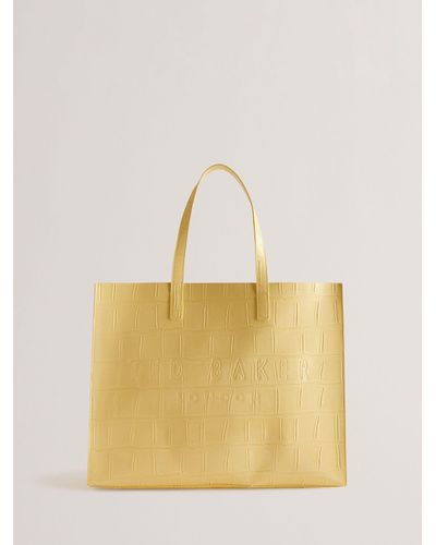 Ted Baker Allicon Croc Large Icon Shopper Bag - Yellow