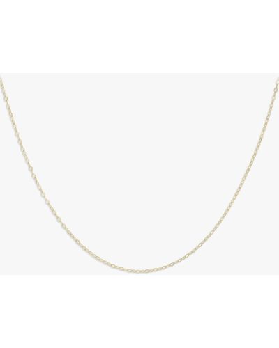 Ib&b 9ct Yellow Gold Short Loose Link Chain Necklace - White