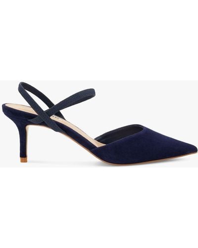 Dune Classical Suede Elasticated Pointed Shoes - Blue