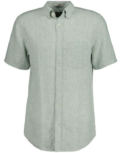 GANT Linen Short Sleeve Shirt - Green