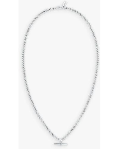 Orelia & Joe Curb Chain T-bar Pendant Necklace - White