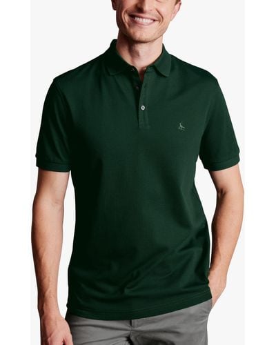 Charles Tyrwhitt Short Sleeve Pique Polo Shirt - Green
