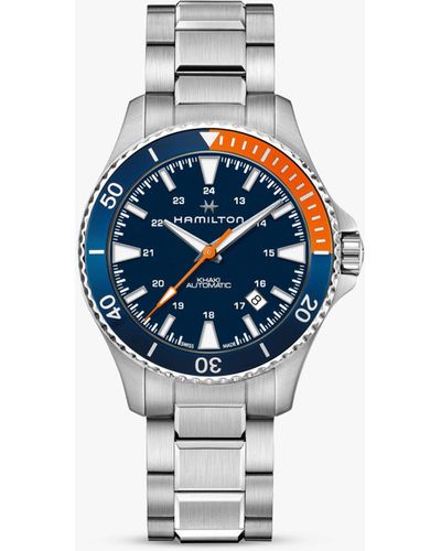 Hamilton H82365141 Khaki Scuba Automatic Date Bracelet Strap Watch - Blue