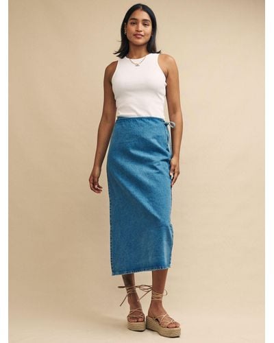 Nobody's Child Latimer Wrap Midi Skirt - Blue