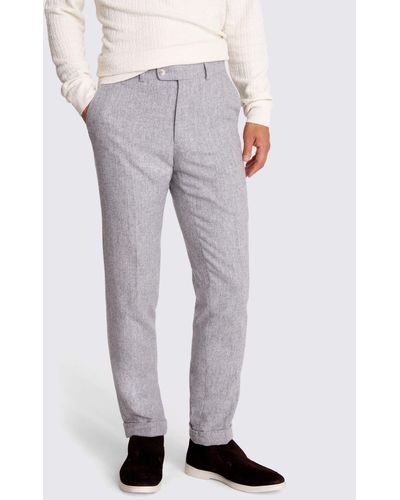 Moss Tailored Fit Flannel Trousers - Grey