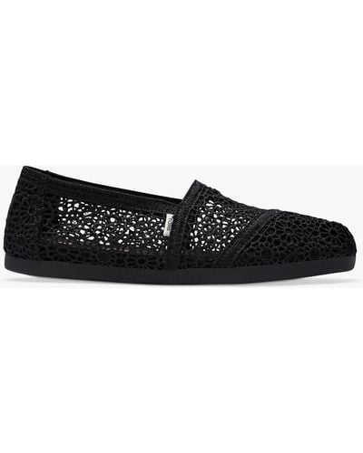 TOMS Alpargata Crochet Espadrille Shoes - Black