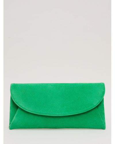 Phase Eight Suede Chain Strap Clutch Bag - Green