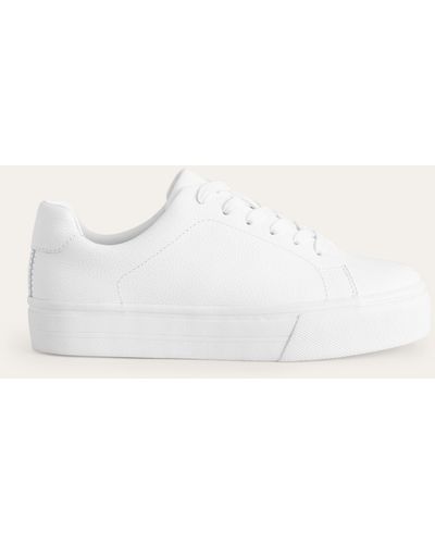 Boden Leather Flatform Trainers - Natural