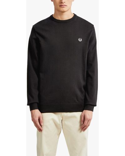 Fred Perry Classic Crew Neck Knit Jumper - Black