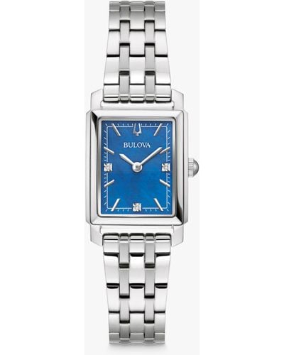 Bulova Sutton Diamond Bracelet Strap Watch - Blue