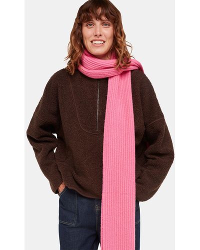 Whistles Rib Knit Scarf - Red