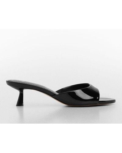Mango Patent Leather Effect Heeled Sandals - Black