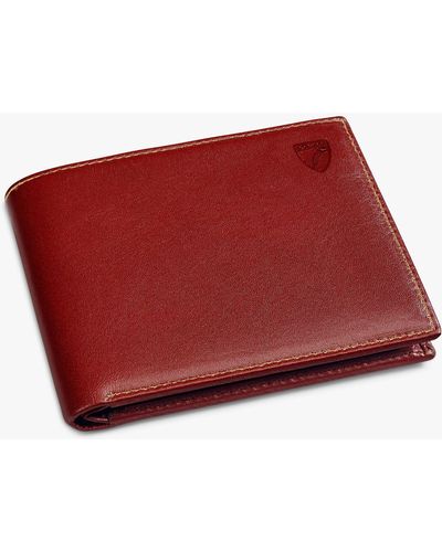 Aspinal of London Classic Smooth Leather Billfold Wallet - Red