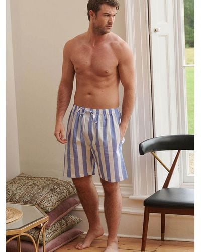 British Boxers Crisp Cotton Striped Pyjama Shorts - Multicolour