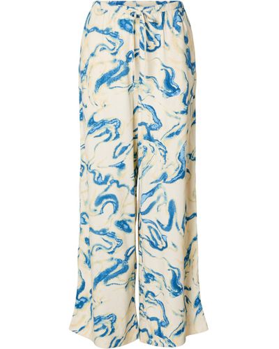 SELECTED Fiorella Abstract Print Trousers - Blue