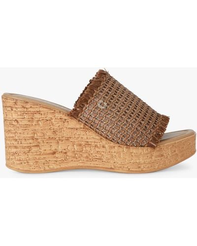 Carvela Kurt Geiger Maple Woven Leather Wedge Sandals - Brown