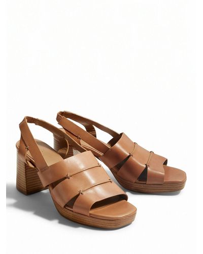 Hush Fiona Leather Platform Sandals - Brown