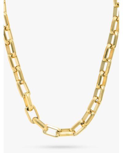 Orelia Luxe Chunky Rectangle Link T-bar Necklace - Metallic