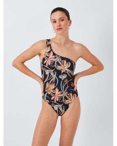 John Lewis Ios Floral One Shoulder Swimsuit - Multicolour