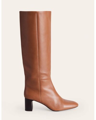 Boden Erica Knee High Leather Boots - Brown