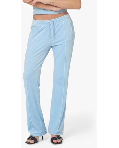 Juicy Couture Diamante Embellished Velour Track Joggers - Blue