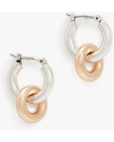 AllSaints Ring Drop Huggie Hoop Earrings - White