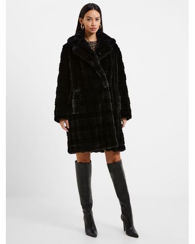 French Connection Daryn Faux Fur Coat - Black