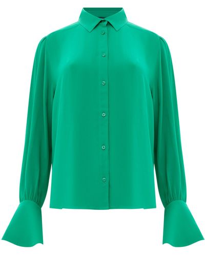 French Connection Cecile Crepe Shirt - Green