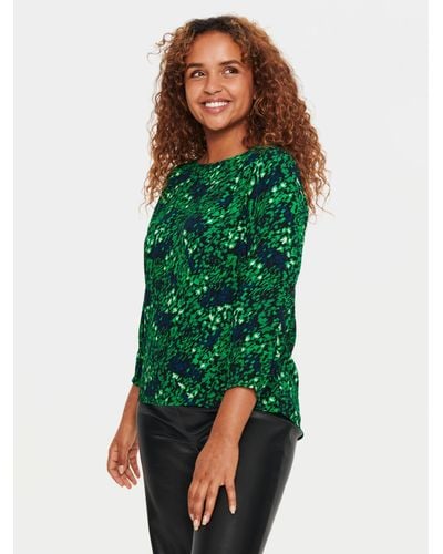 Saint Tropez Adele Casual Fit 3/4 Sleeve Blouse - Green