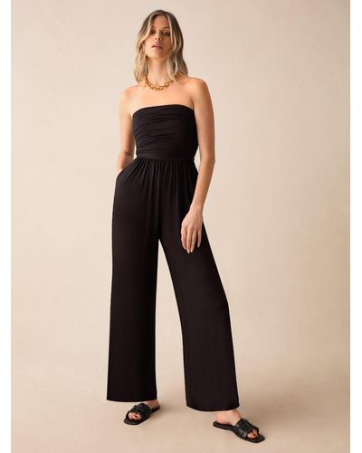 Ro&zo Jersey Bandeau Jumpsuit - Natural