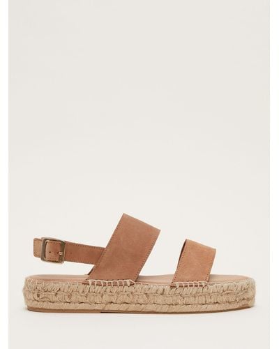 Phase Eight Suede Flat Espadrille Sandals - Natural