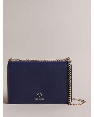 Ted Baker Jorjey Leather Chain Strap Cross Body Bag - Blue