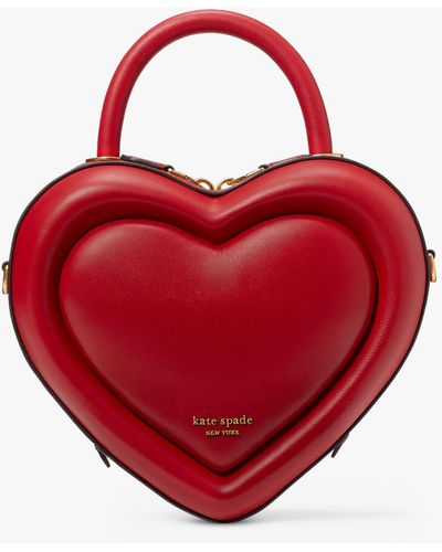 Kate Spade Leather Heart Crossbody Bag - Red