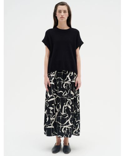 Inwear Pailey Poetic Scribble Skirt - Black